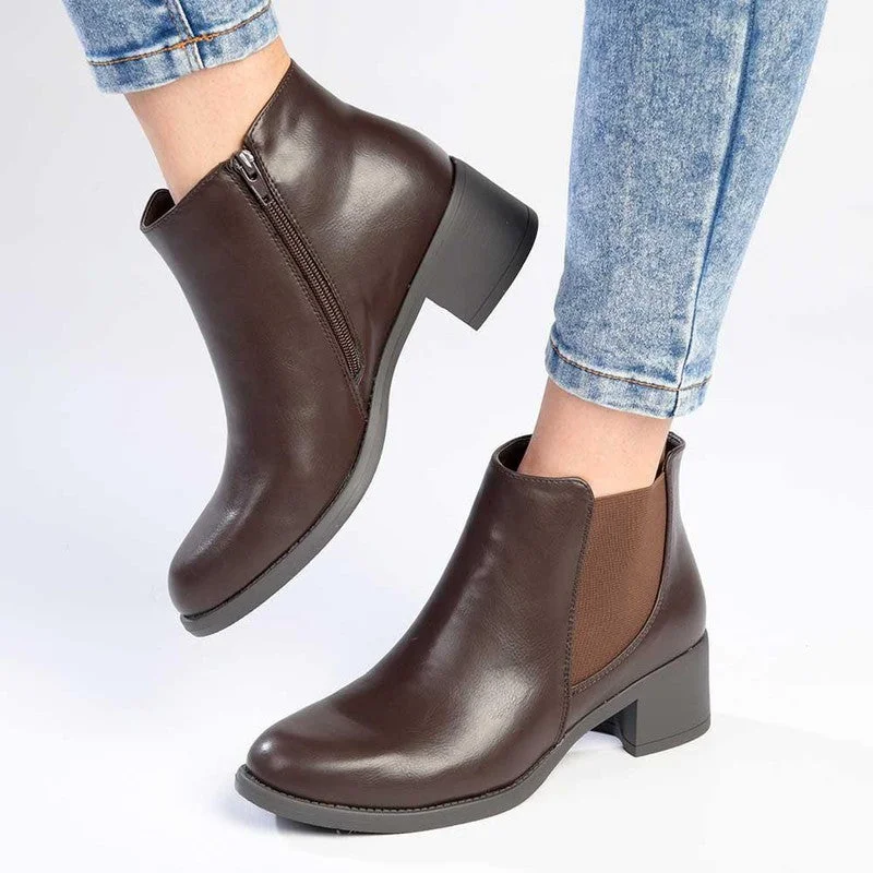 Madison Gusset Chelsea Ankle Boot - Chocolate