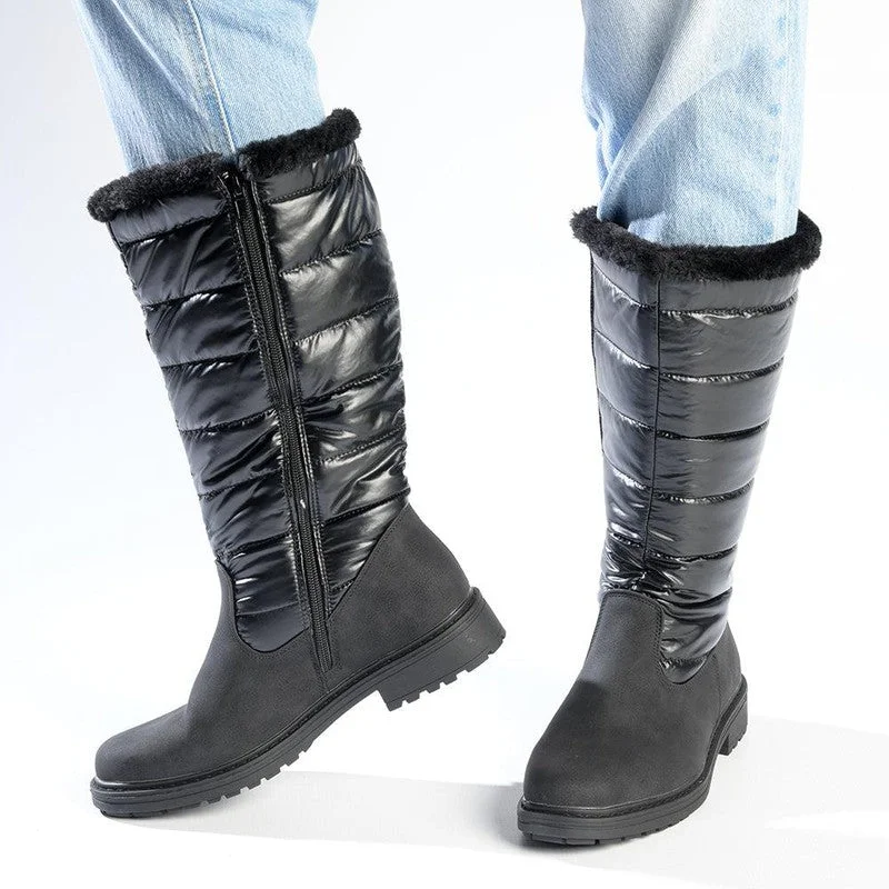 Pierre Cardin Full Length Puff Boot - Black