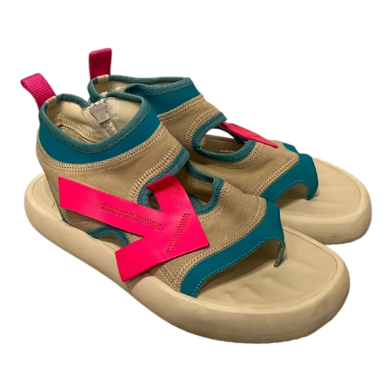 OFF-WHITE/Sandals/EU 39/Leather/MLT/Fluo Arrow Suede Thong Sandals