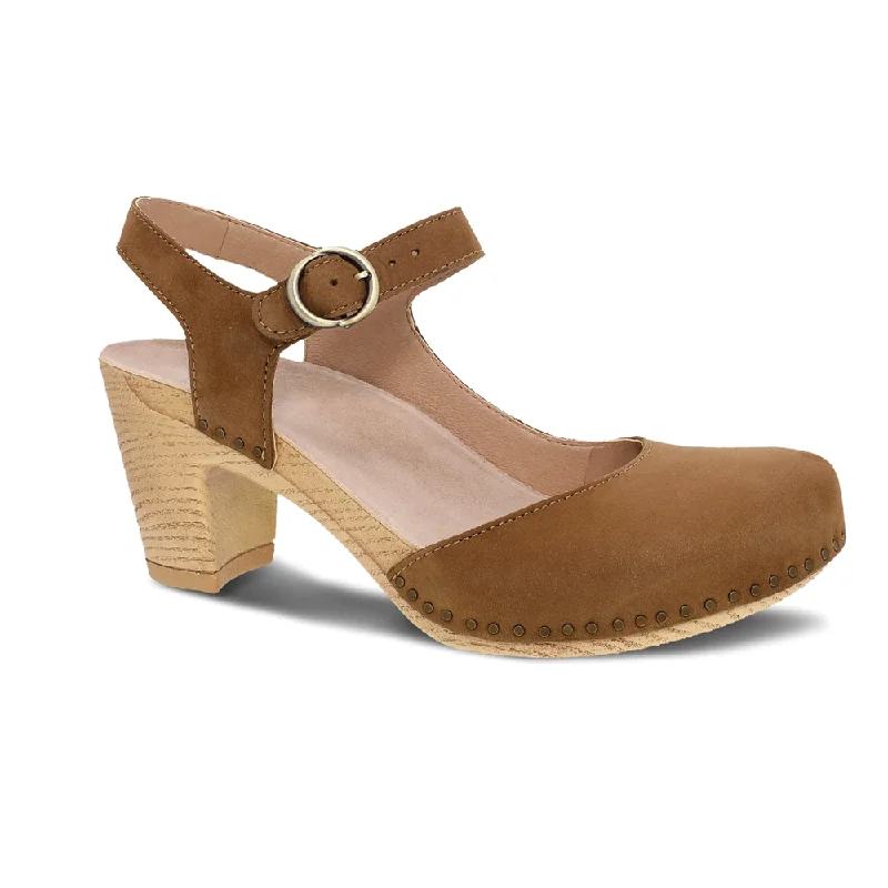 Women's Dansko Taytum Color: Tan Milled Nubuck Sandal