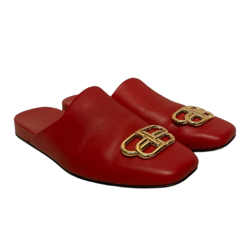 BALENCIAGA/Sandals/EU 38.5/Leather/RED/Balenciaga Mule