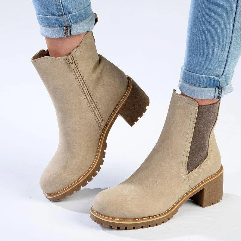 Soft Style by Hush Puppies Jimi Contrast Ankle Boot - Stone