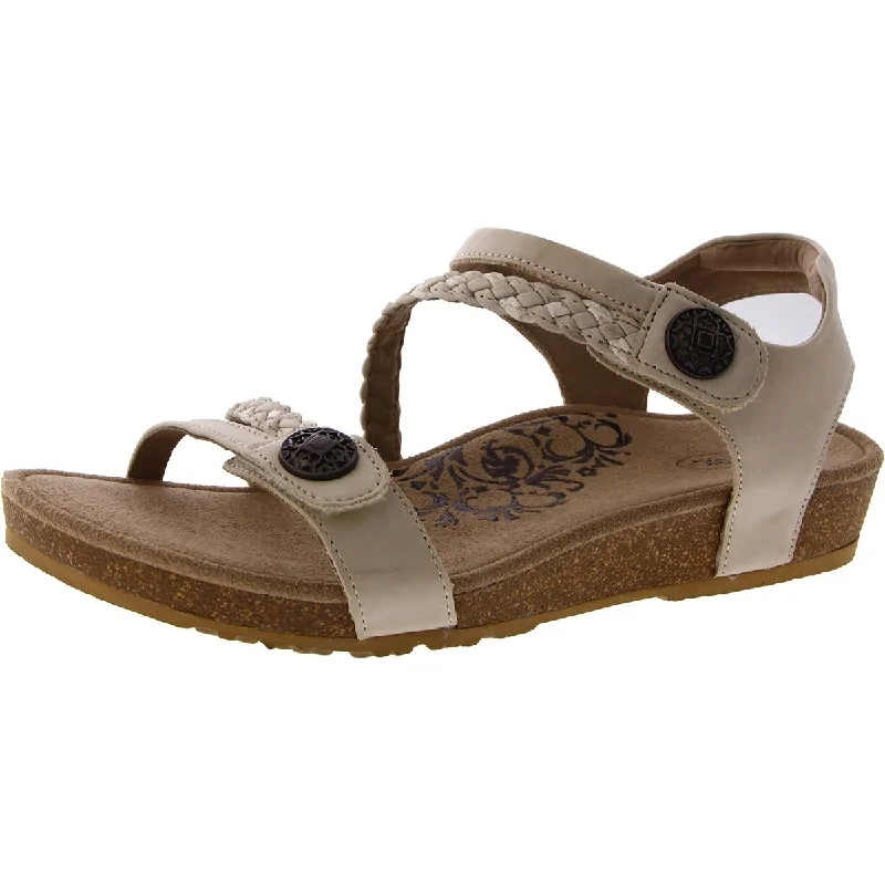 Aetrex Womens Jillian Leather Slip On Slingback Sandals