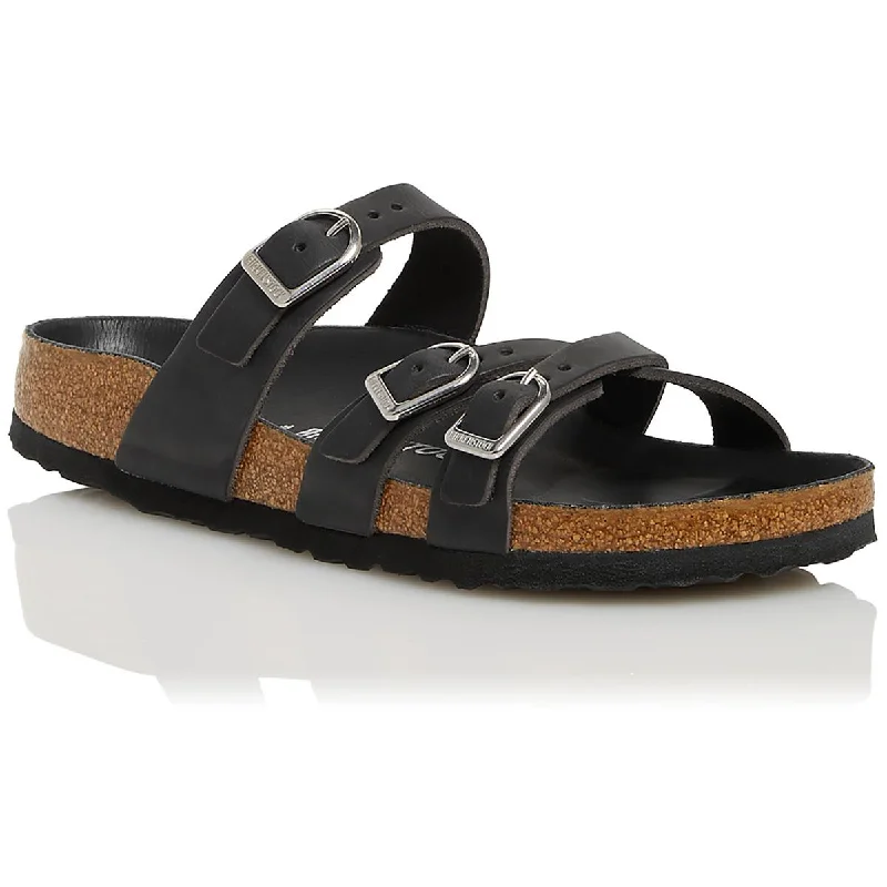 Birkenstock Womens Leather Footbed Slide Sandals