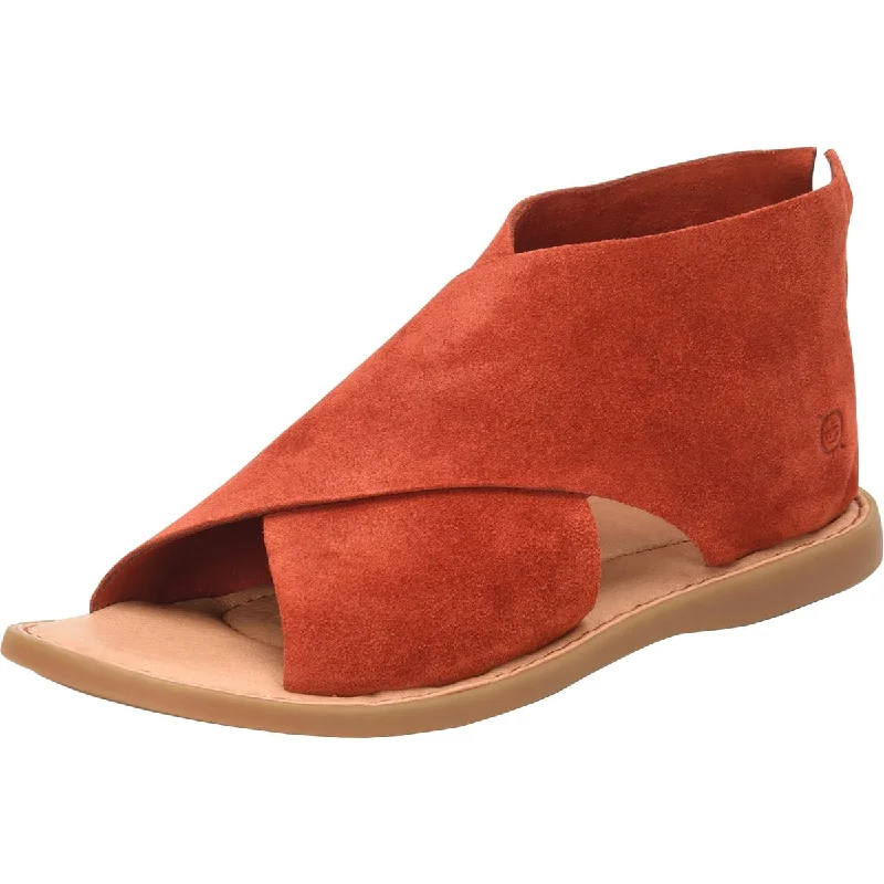 Born Womens Iwa Suede Open Toe Flats