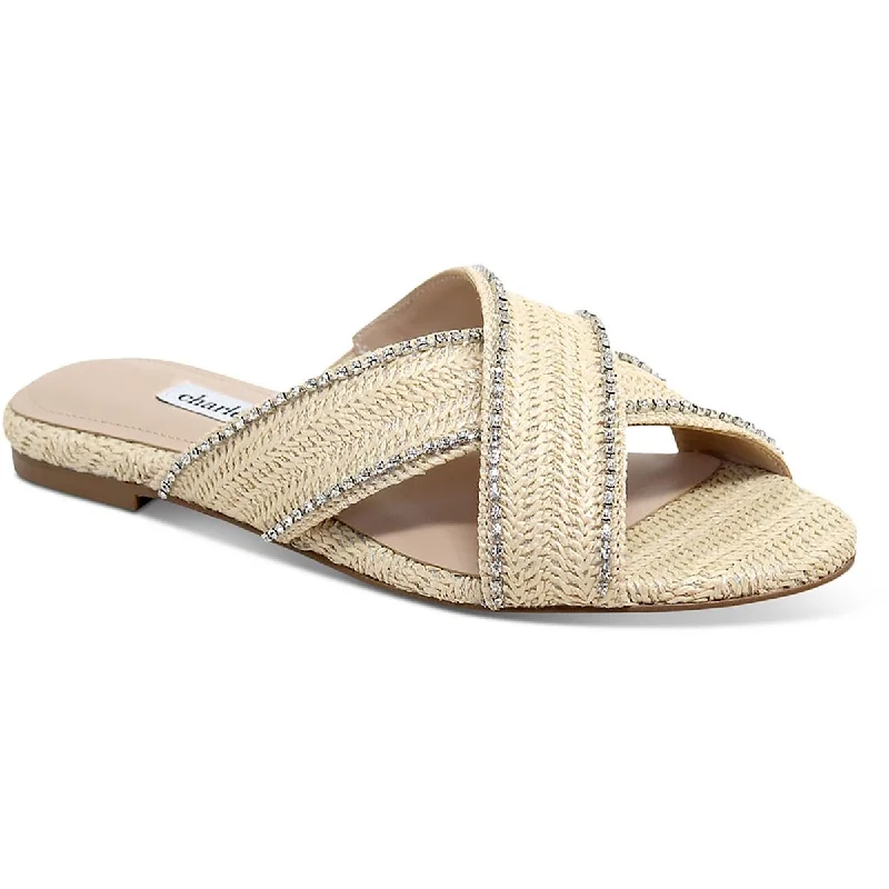 Charles David Womens Kenya Embellished Slip On Slide Sandals