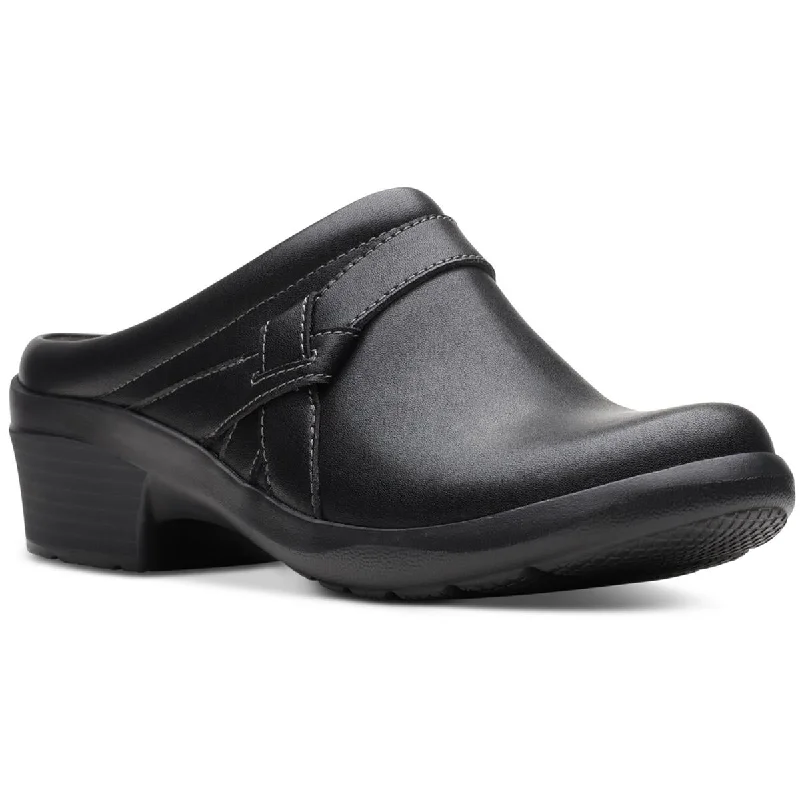 Clarks Womens Leather Slip-On Clogs