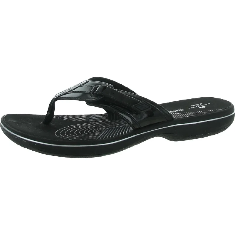 Cloudsteppers by Clarks Womens Patent Thong Flip-Flops