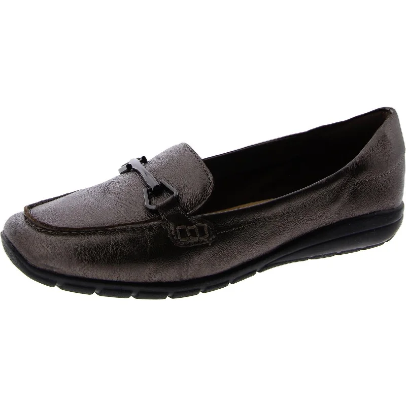 Easy Spirit Womens Amalie Leather Square Toe Loafers