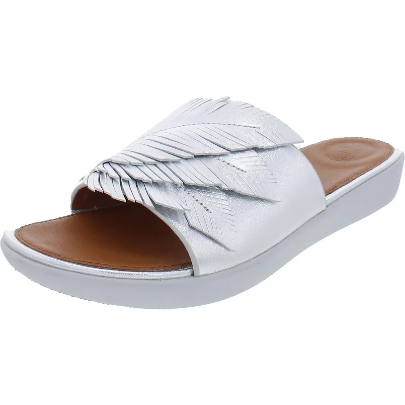 Fitflop Womens Sola Feather Slide Leather Slip On Slide Sandals