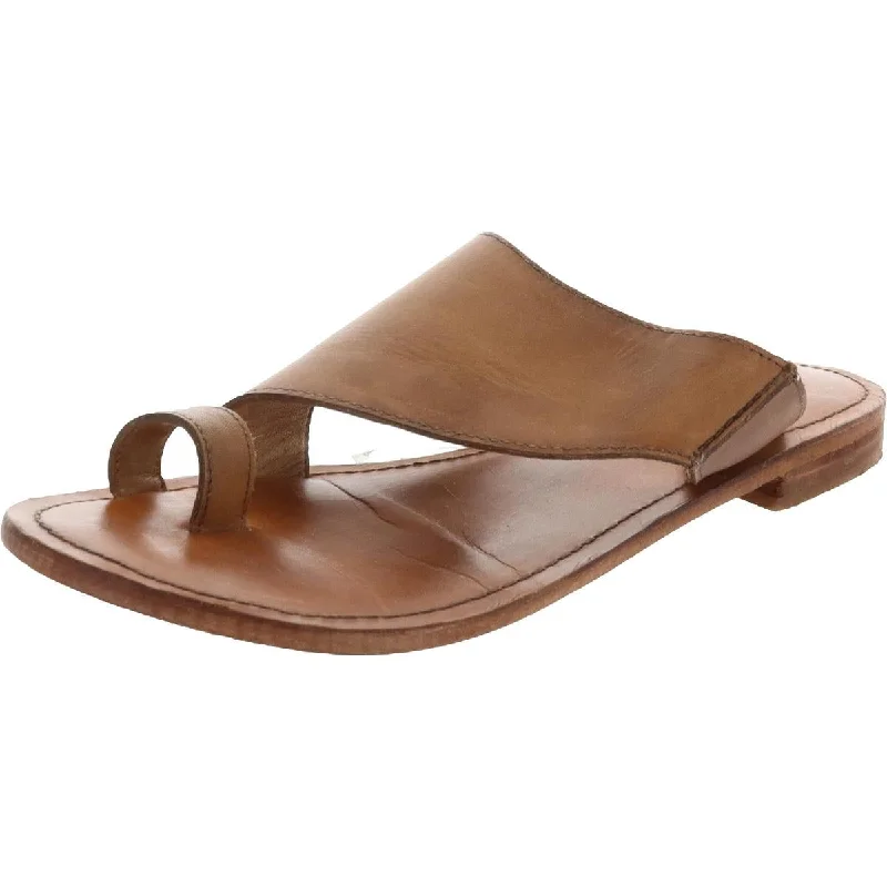 Free People Womens Sant Antoni Leather Toe Loop Slide Sandals