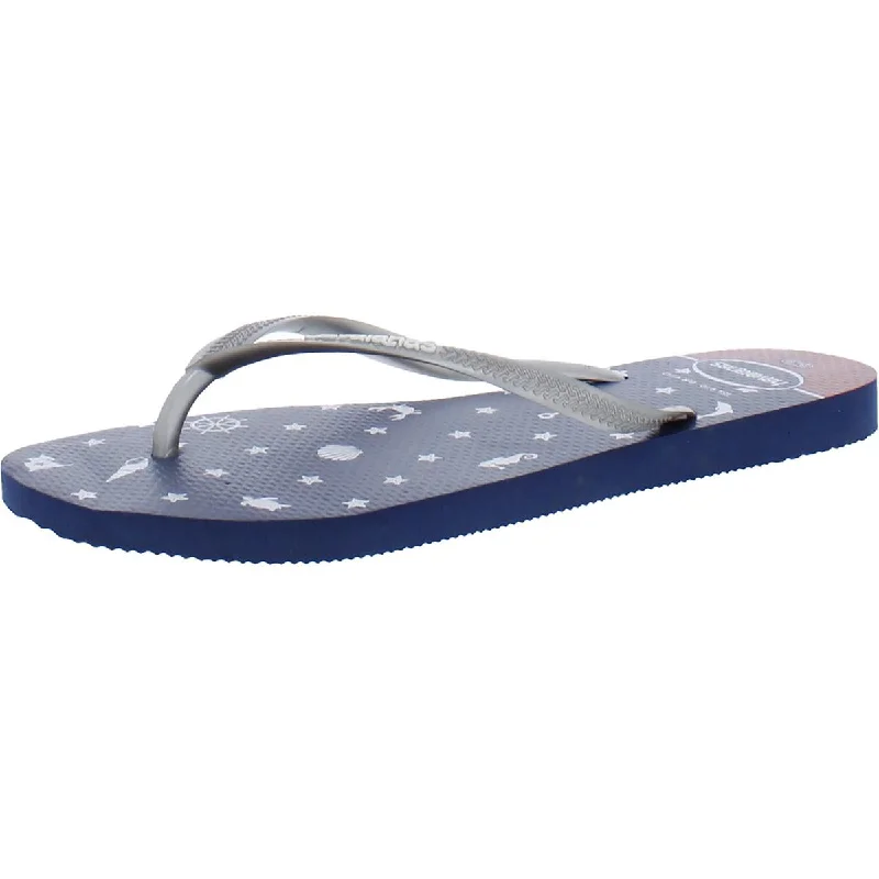 Havaianas Womens 4137125 Rubber Logo Flip-Flops