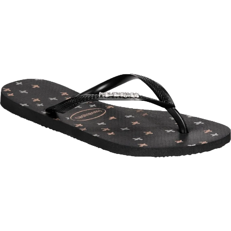 Havaianas Womens Slim Logo Slip On Warm Weather Flip-Flops