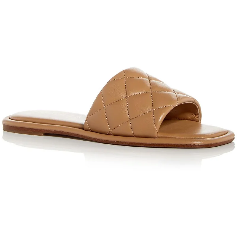 J/Slides Womens Yoel Leather Quilted Slide Sandals