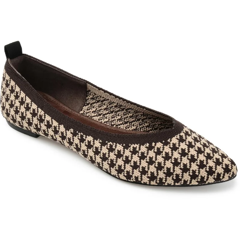 Journee Collection Womens KARISE Pointy Toe Knit Flat Shoes