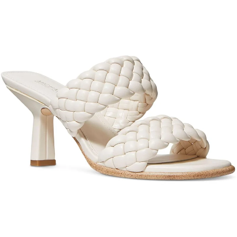 MICHAEL Michael Kors Womens Amelia Faux Leather Woven Heels