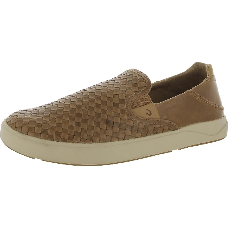 OluKai Mens Lae' Ahi Lauhala Leather Comfort Slip-On Shoes