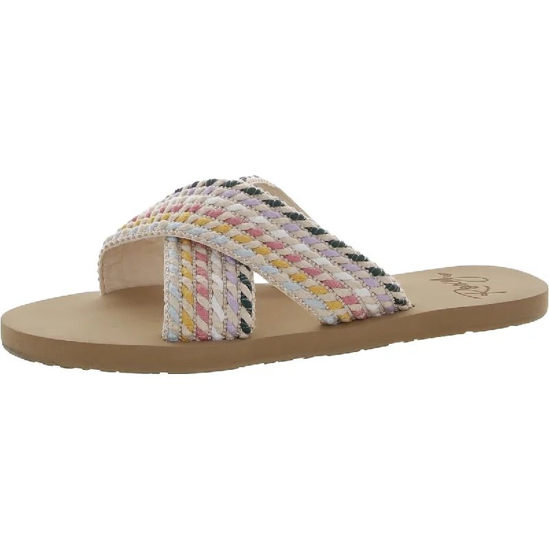 Roxy Womens Roselani  Slip On Open Toe Slide Sandals