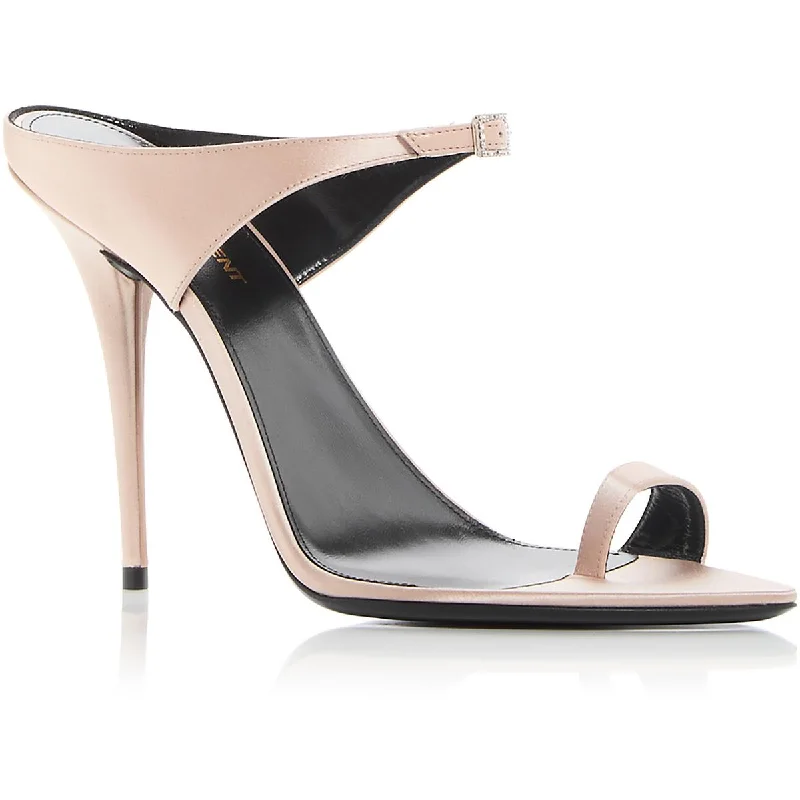 Saint Laurent Womens GAP CRYSTAL Satin Stilleto Heels