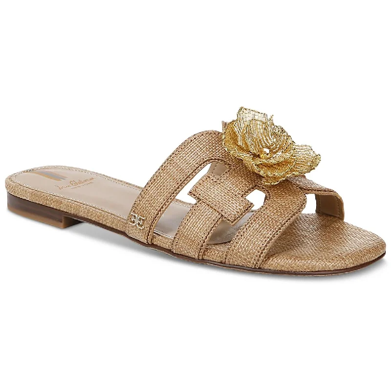 Sam Edelman Womens Bay Flora Woven Cut-Out Slide Sandals