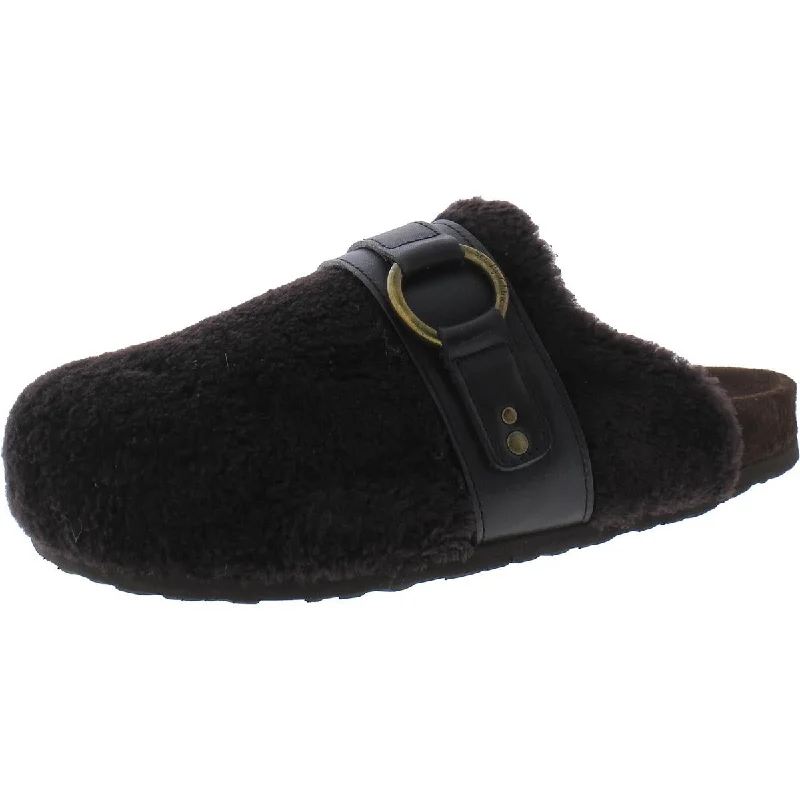 See by Chloe Womens Gema Shearling Sheepskin Round Toe Mules