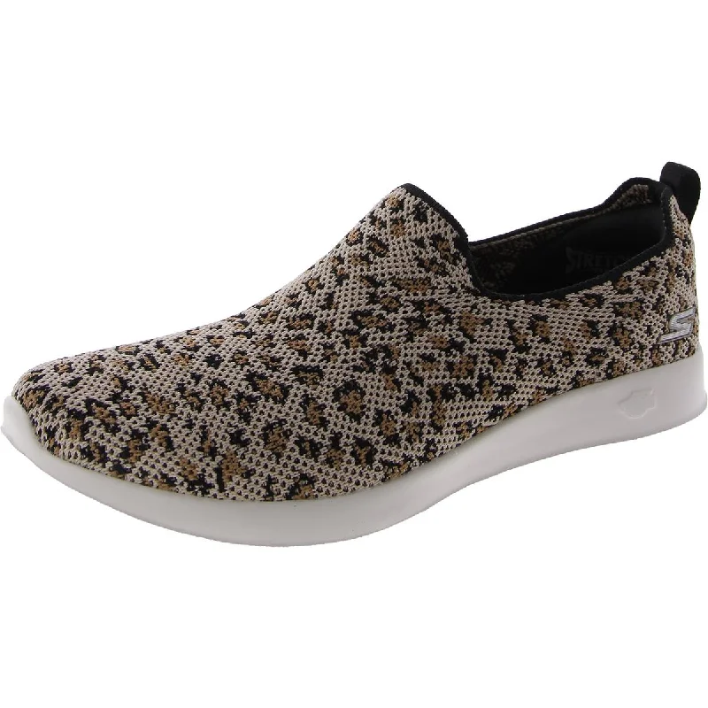 Skechers Womens Go Walk Joy Lifestyle Animal Print Slip-On Sneakers