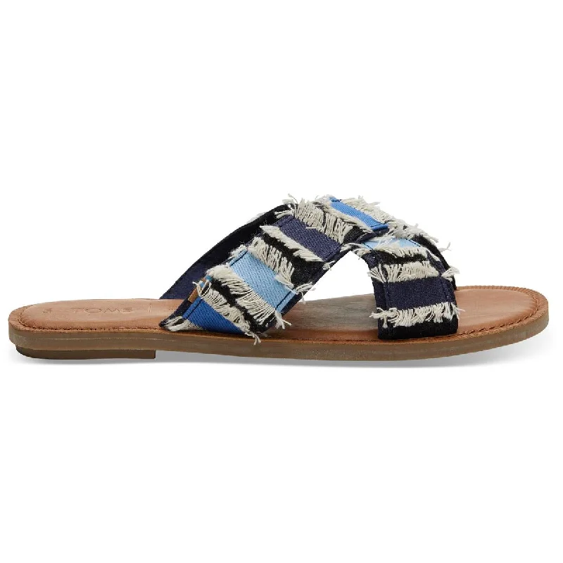 Toms Womens Slip On Denim Slide Sandals