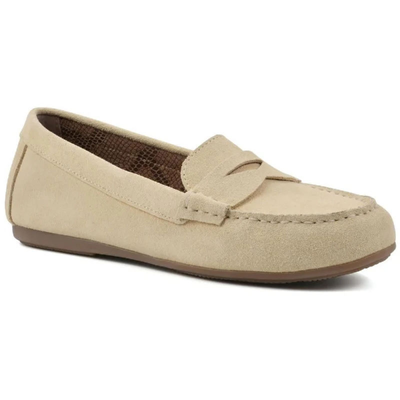 White Mountain Womens Duetzia Suede Slip On Loafers