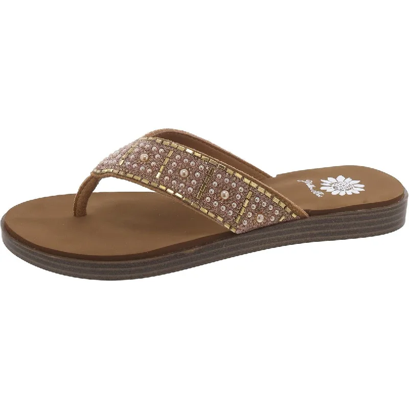 Yellow Box Womens Delana Thong Flat Thong Sandals