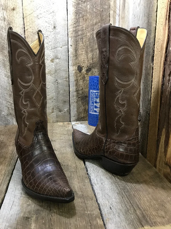 All Brown Alligator & French Calf Tres Outlaws Women's Classic Boot 1955