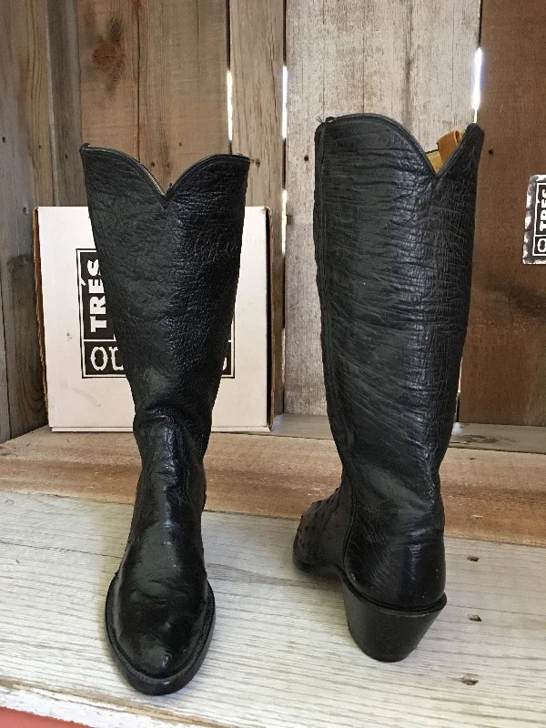 Black Ostrich  Tres Outlaws Women's  Boot 1007