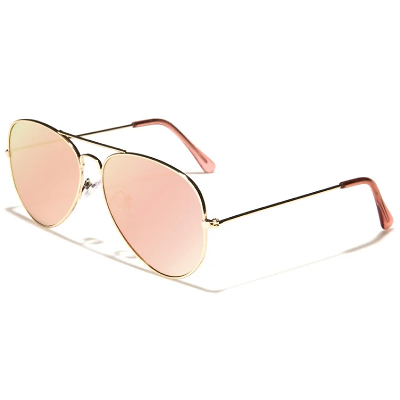 Aviator Pink Flat Lens Sunglasses