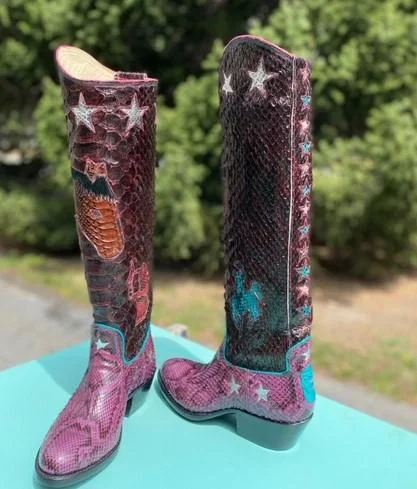 "Belle Star" Rainbow Python Tres Outlaws Women's Classic  Custom Order 2436*