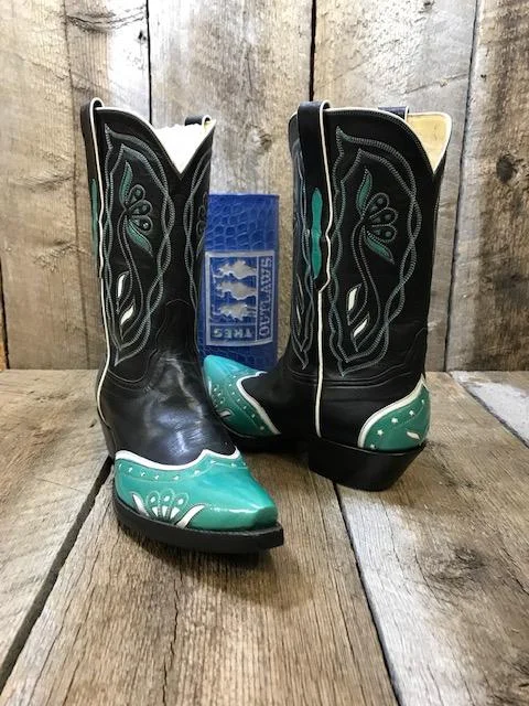 Black & Turquoise Mary Lou Tres Outlaws Women's Classic Boot 1801