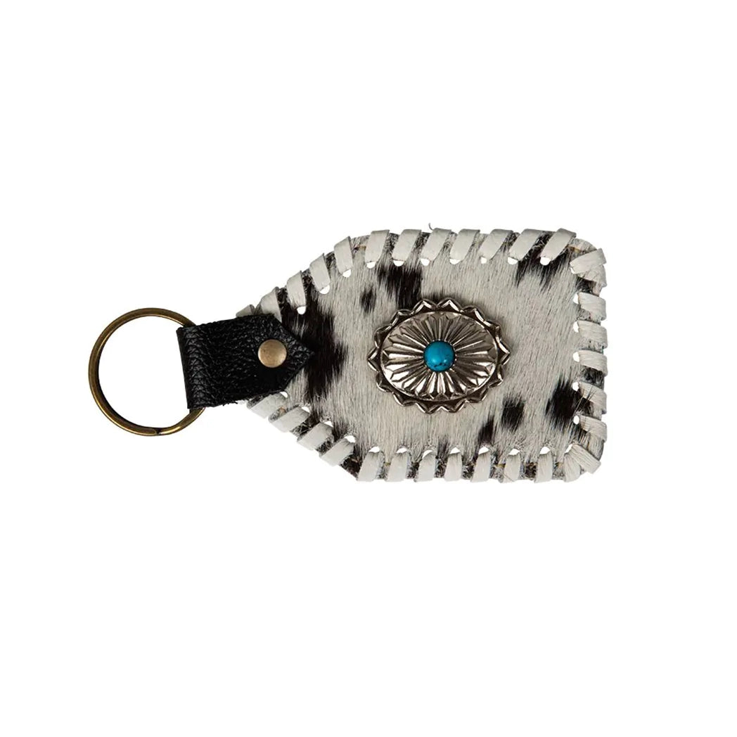 Myra Buck Stitch Hair on Hide Key Fob