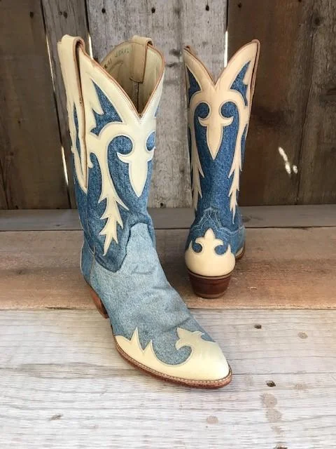 Blue Jean Wash & Kangaroo Tres Outlaws Women's Classic Boot 2062@