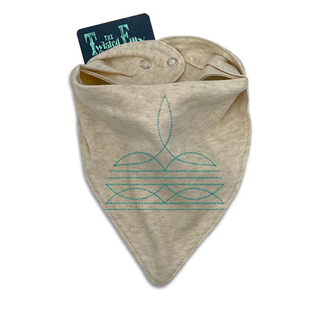 The Twisted Filly Turquoise Boot Stitch Bandana Bib