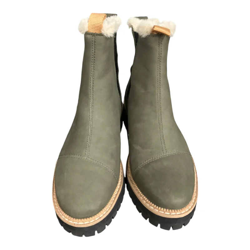 Boots Ankle Flats By Toms In Green, Size: 6.5