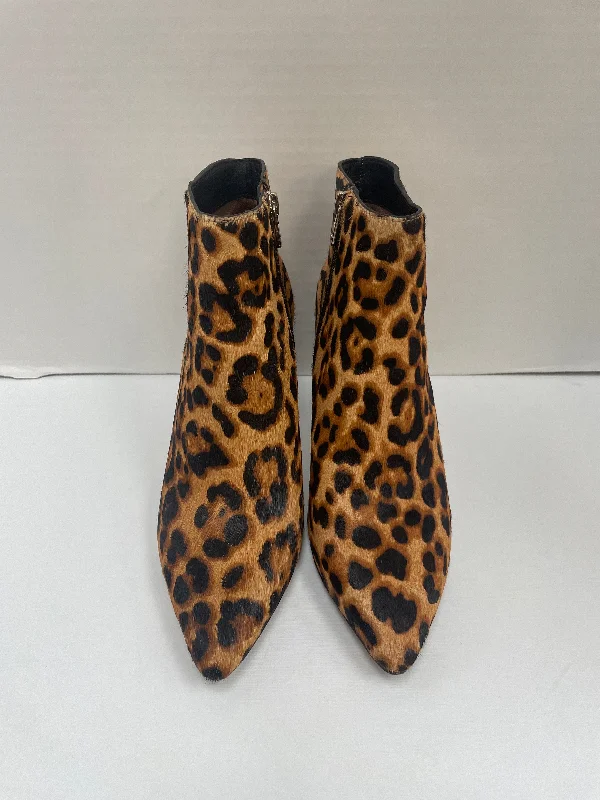 Boots Ankle Heels By Antonio Melani In Animal Print, Size: 8.5