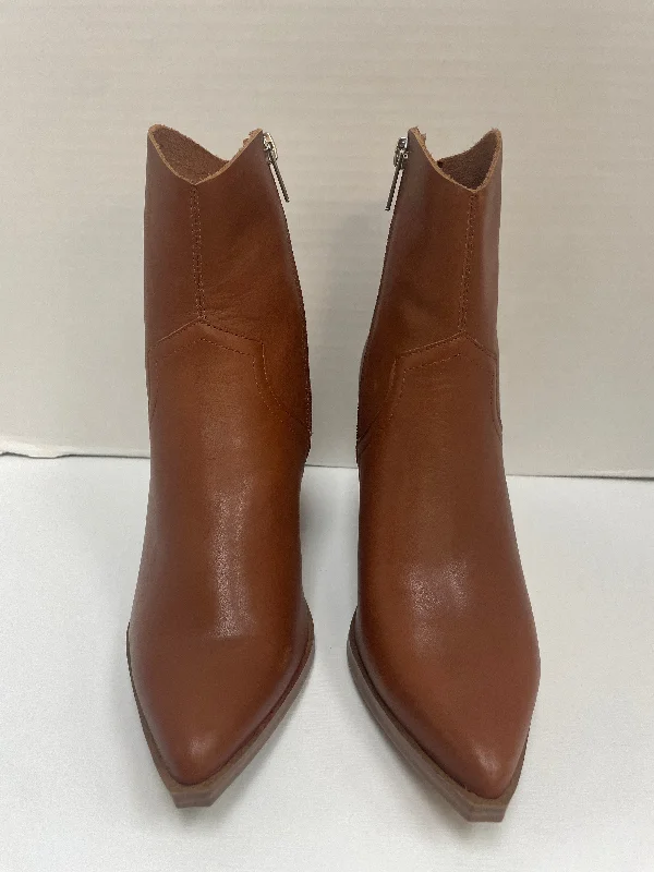 Boots Ankle Heels By Steve Madden In Brown, Size: 9