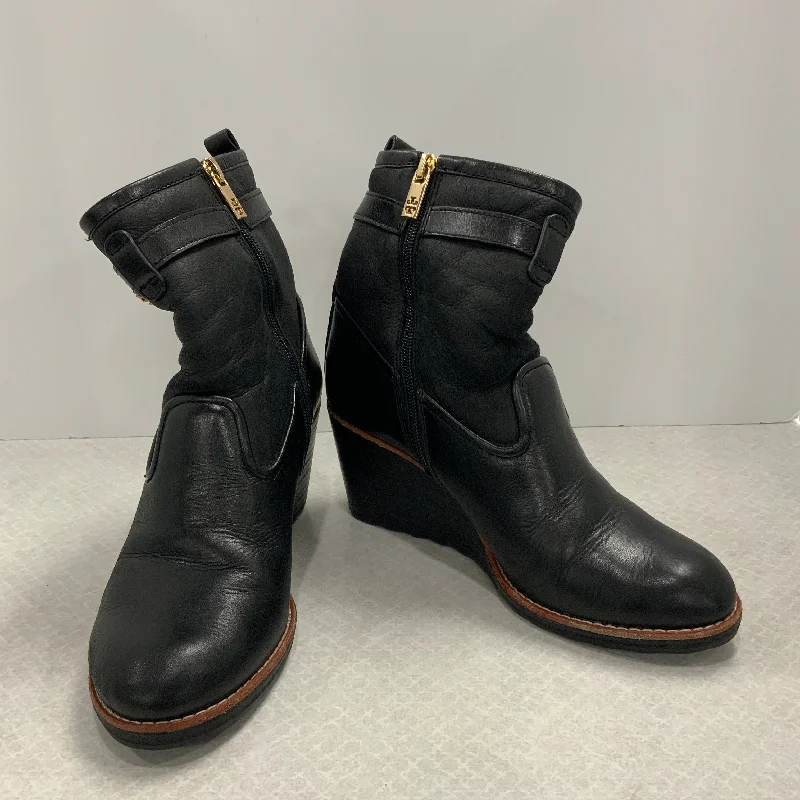 Boots Ankle Heels By Tory Burch In Black, Size: 7.5