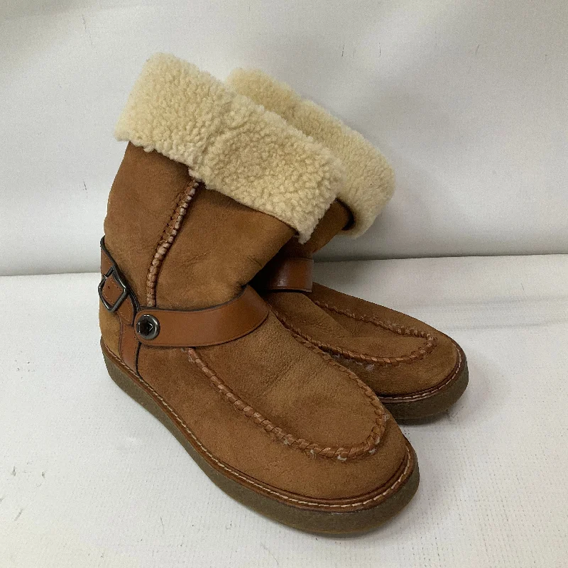 Boots Snow By Coach In Brown, Size: 9