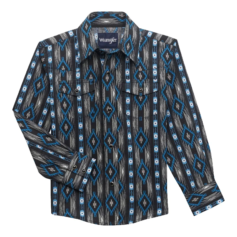 Wrangler Boy's Blue Checotah Shirt