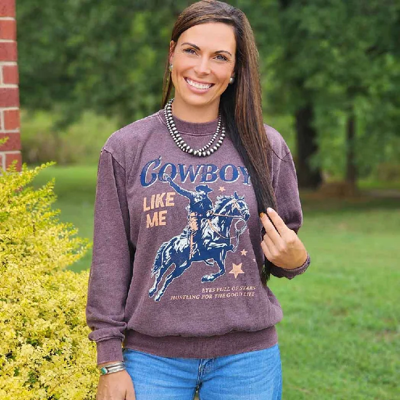 Burgundy Cowboy Like Me Sweatshirt