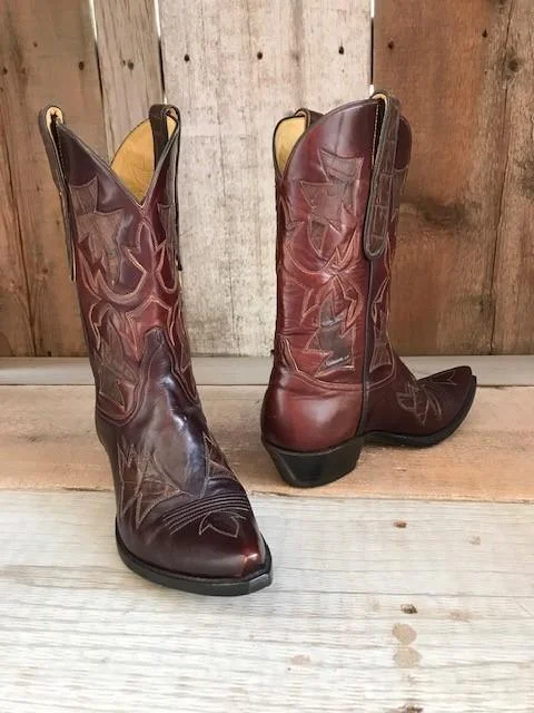 Choc Calf Gator Raised Design Stitch Tres Outlaws Women's Classic Boot 2372@