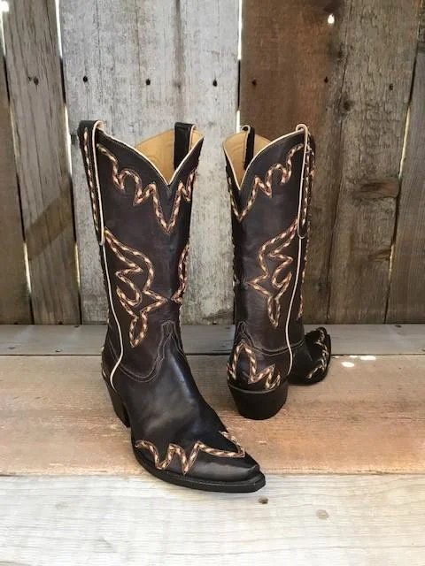 Choc Kangaroo  Raised Stitch Tres Outlaws Women's Classic Boot 1461 @