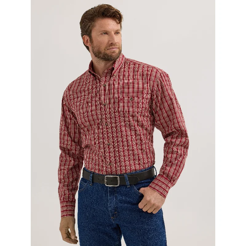 Wrangler Classic Red Plaid Long Sleeve Shirt