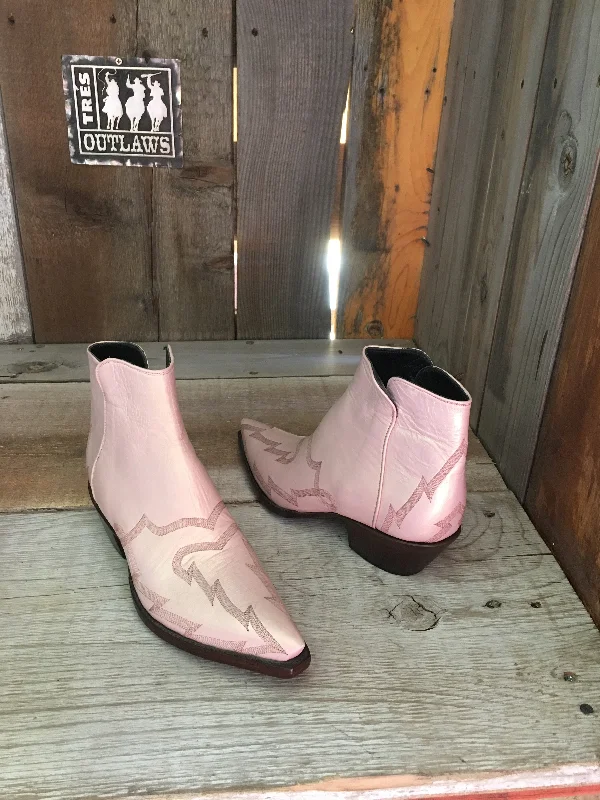 Pink Pearlized Calf  Tres Outlaws  Side Zip  " 2 Sweet Collection "1758@ 625/595.00