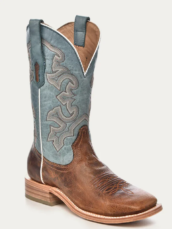 CORRAL MENS HONEY BLUE COWBOY BOOTS STYLE A4262