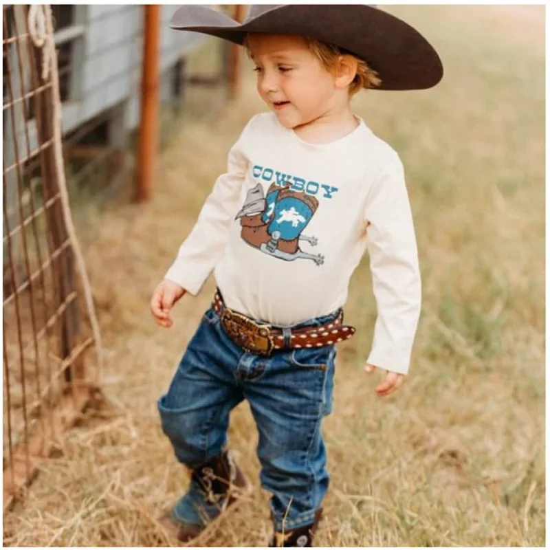 Shea Baby Kids Cowboy Boots Long Sleeve Shirt